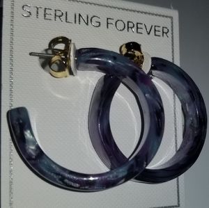 Sterling Forever Resin Hoop Earings